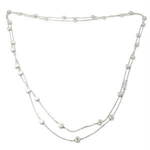 Authentic! Cartier Love Screws Station 18k White Gold 46" Long Chain Necklace